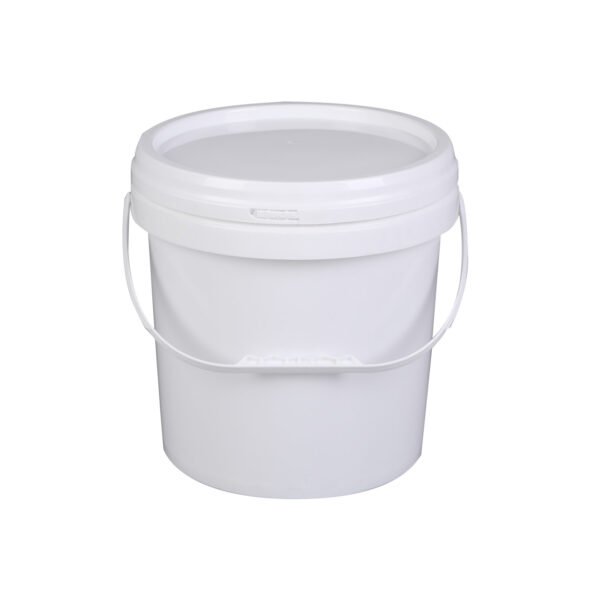 5L White Plastic Bucket With Lid & Handle