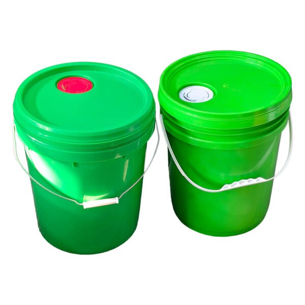 Green round plastic bucket with nozzle
