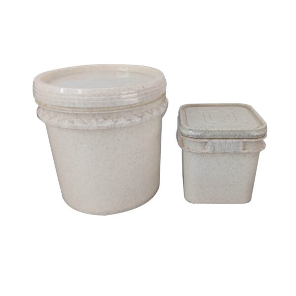 Bioplastic buckets in various shapes
