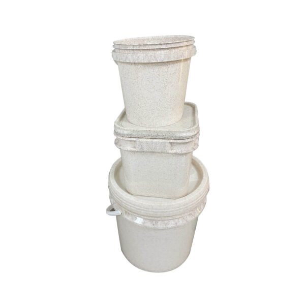 Stacked bioplastic barrels