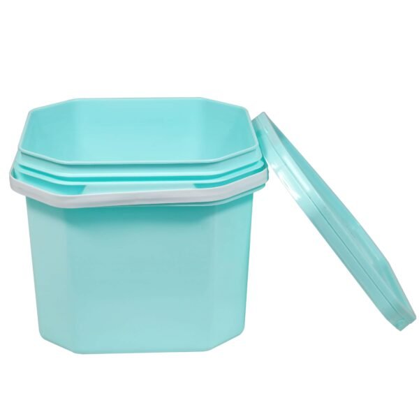 3 Gallon Octagonal Plastic Blue Bucket