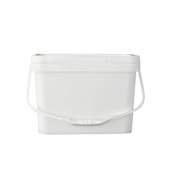 3 Gallon Rectangular White Plastic Bucket