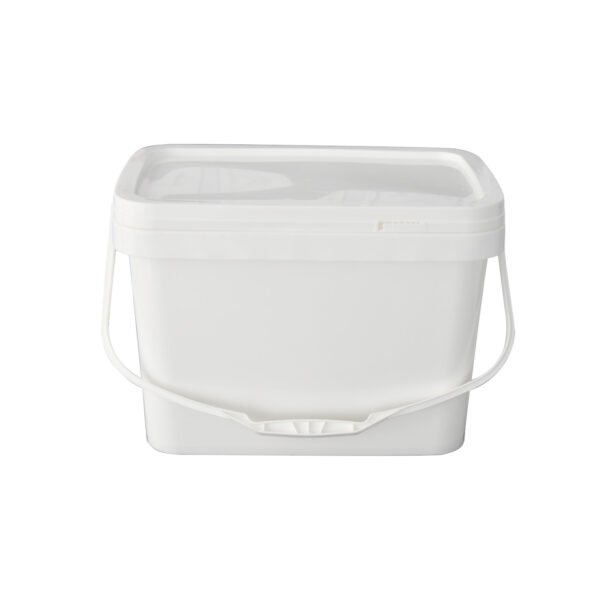 3.5 Gallon Rectangular White Plastic Bucket