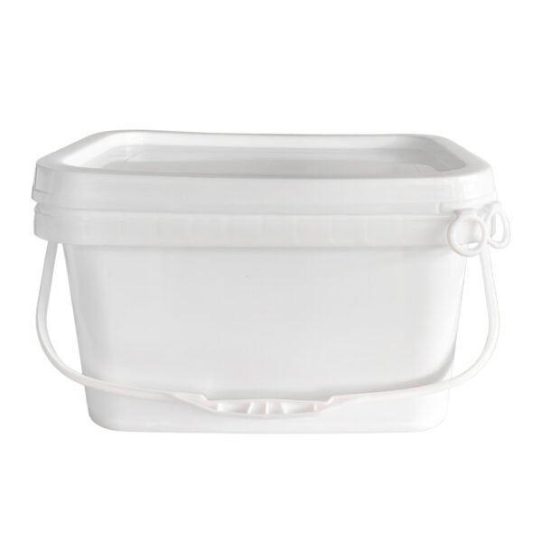 4 Gallon Rectangular White Plastic Bucket