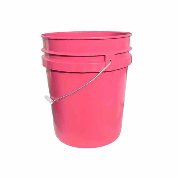 5 Gallon Plastic Round Pink Pail with Iron Handle