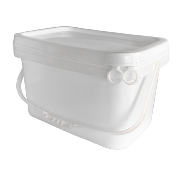 5 Gallon White Plastic Rectangular Bucket