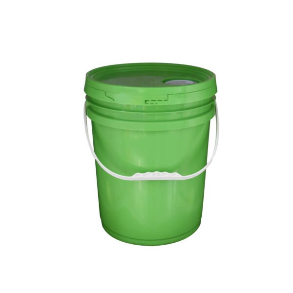 25L round green plastic bucket with Tear Tab Lid