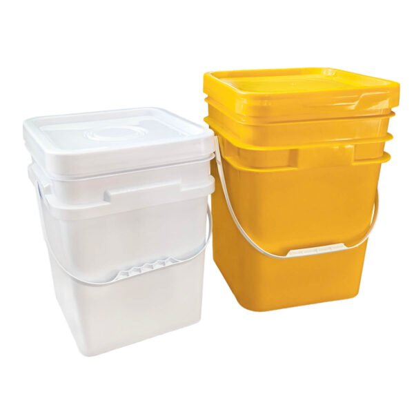 2pcs Plastic square bucket with plastic handle