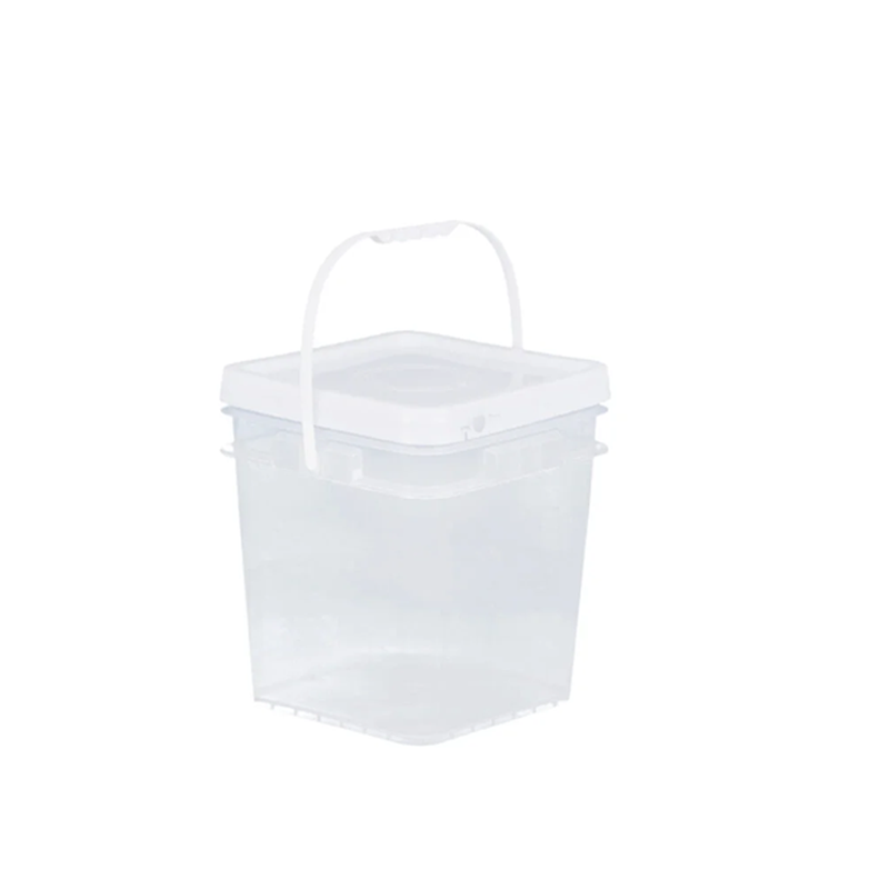 2L Square Plastic Clear Pail