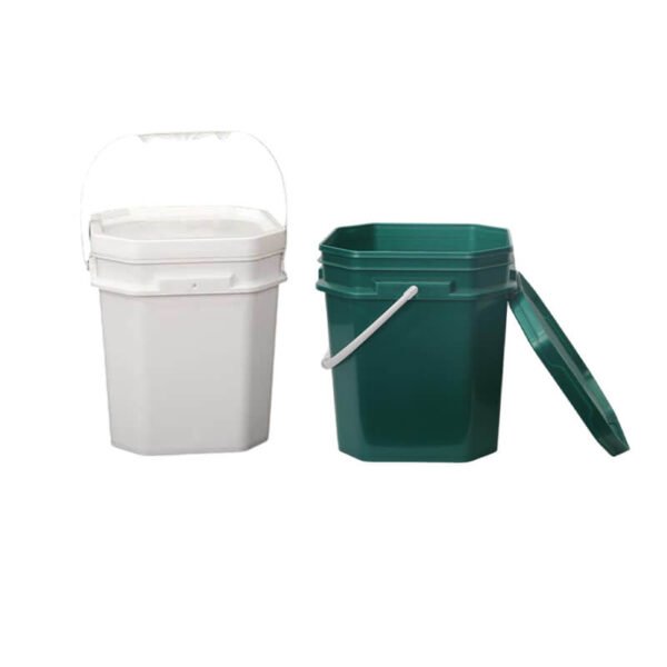 Multi-colored plastic octagonal bucket