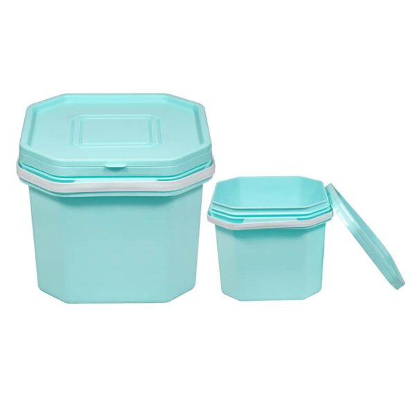Blue plastic octagonal bucket