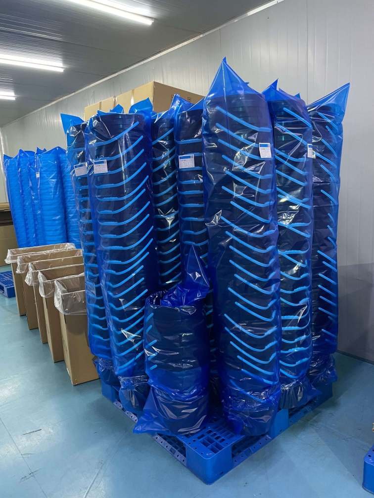 Packed plastic bucket
