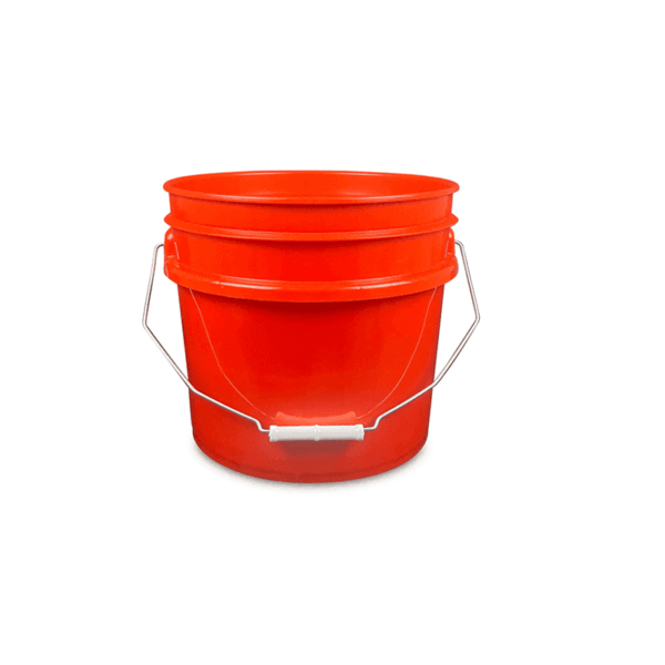 Red HDPE 12qt Round Plastic Bucket with Lid