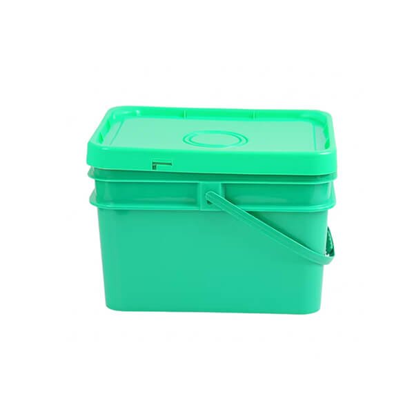 Green 20kg Pail Oblong Shape Plastic Container