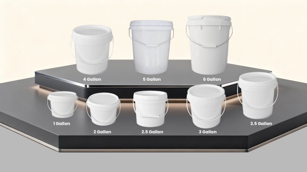 1-6 gallon white plastic bucket