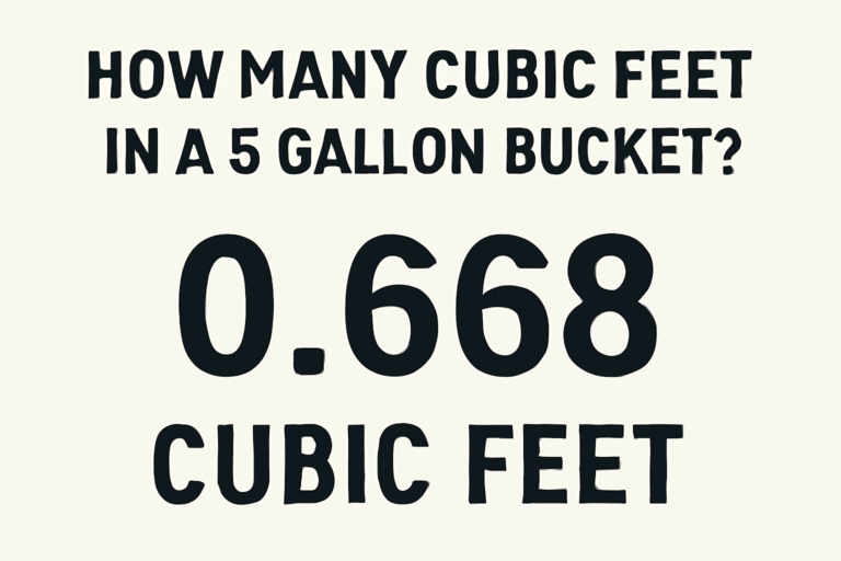 How Many Cubic Feet in a 5 Gallon Bucket?