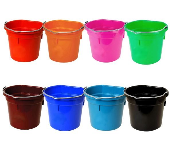 Flat Back Plastic Bucket