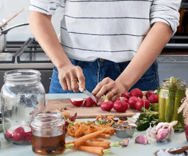 Glass jar for making kimchi