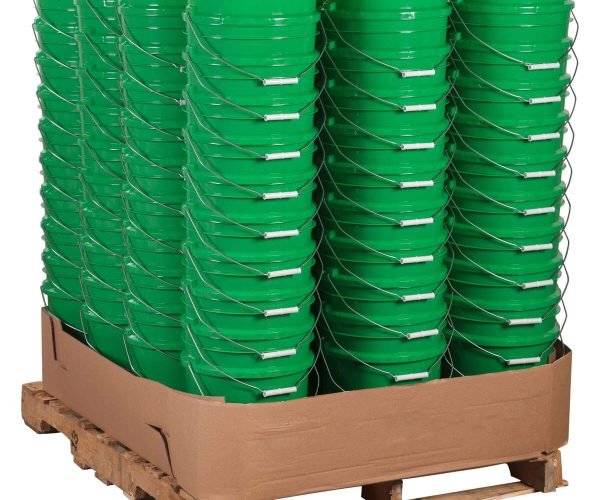 Multiple stacked plastic buckets