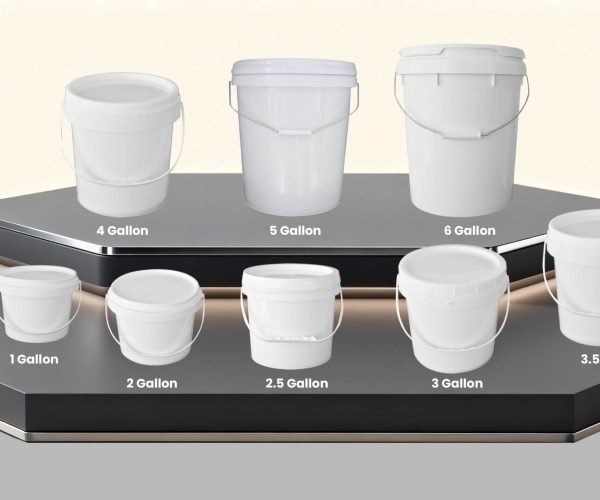 1-6 gallon white plastic bucket